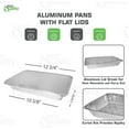 thumbnail image 3 of Aluminum Pans 9x13 Disposable Foil Pans Half Size Aluminum Trays with Lids Heavy Duty Steam Table Deep - Tin Foil Pans, Bakeware, Lasagna Pans, Roasting, Food Storing, Catering, Cake, Oven Pan (50), 3 of 6