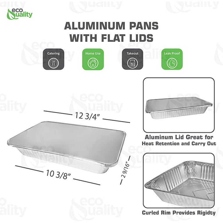 Aluminum Pans 9x13 Disposable Foil Pans Half Size Aluminum Trays with Lids  Heavy Duty Steam Table Deep - Tin Foil Pans, Bakeware, Lasagna Pans