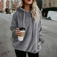 thumbnail image 2 of fartey Zip up Fleece Sweatshirt Women Plus Size Fuzzy Warm Hooded Sweatshirts with Pockets Solid Color Pullover Blouse Coat, 2 of 6