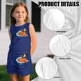 thumbnail image 6 of chaqlin Moon Capybara T-Shirt and Shorts Outfit Set for Girls 5-14 Years - Two Piece Summer Short Set Outfit - Girls Sleeveless Tank Top Running Walking Activewear, 6 of 7