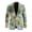 Beer Palm Tree Floral, variant on Polyester Blazer for Business Prom, One Button Slim Fit Men's Blazer, Golden Koi Fish with Wave Pattern