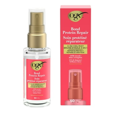 OGX® Repair & Protect Bond Protein Repair 3-in-1 Oil Mist, Multi-Benefit Hair Oil Protects Dry, Damaged Hair Against Frizz, Strengthens, & maintains Shine