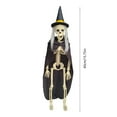 thumbnail image 2 of Coollooc Halloween Witch Skeleton Decor, 15.75 inch Full Body Posable Joints Hanging Skeletons for Halloween Decorations, Graveyard Props, Haunted House Accessories, Spooky Scene Party Favors(B), 2 of 9
