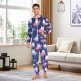 thumbnail image 3 of Adult Onesie Hot Air Balloon Rabbit Zipper One-Piece Pajamas Unisex with Pockets, 3 of 6