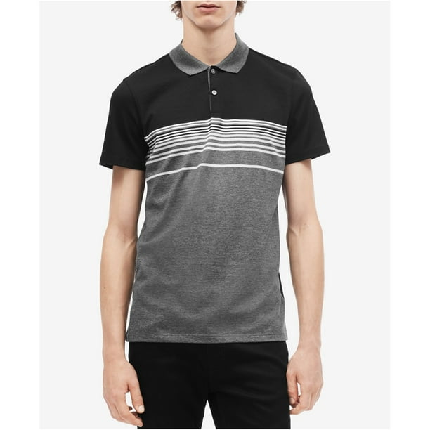 Calvin Klein Liquid Touch Polo de rugby para hombre, color gris