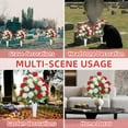 thumbnail image 2 of Artificial Cemetery Flowers,Set of 2 Grave Memorial Flowers with Vase, Outdoor Grave Decorations Roses,Silk Flowers for Cemetery Headstones Decoration (Dark Blue White), 2 of 5