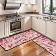 thumbnail image 3 of Kitchen Rugs Sets Of 2,Pink Breast Cancer and Pioneer Flower Anti Fatigue Kitchen Mat Rugs Non Slip Washable,Decorative Kitchen Floor Mats for Kitchen,Sink,Laundry,17"x47"+17"x47", 3 of 5