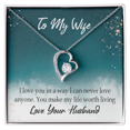 thumbnail image 1 of To My Wife You Make My Life Worth Living Forever Necklace w Message Card, 1 of 7