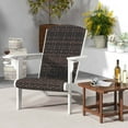 thumbnail image 2 of Costway Patio Adirondack Chair with Rattan Padded Seat Wide Armrests & Hidden Cupholder White, 2 of 9