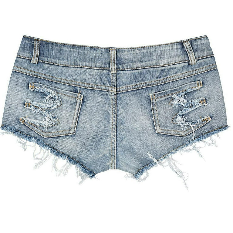 Ladies Slim Leisure Denim Shorts Women Jeans Shorts Denim Ripped Hole Low  Waist Beach Summer Fashion Bottom