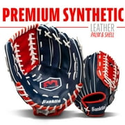 Franklin Sports Field Master Baseball + Softball Glove, 12 in, USA Red/White/Blue, Right Hand Throw