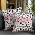 thumbnail image 2 of Throw Pillow Covers 20x20 Inch Set of 2 Paw Print Decorative Pillow Covers Animal Pink Wood Grain Cushion Cover Pillowcase for Sofa Couch Bed Home Decor, 2 of 9
