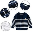 thumbnail image 5 of Esaierr Toddler Baby Boys Crewneck Sweater for Kids Warm Sweater Pullover Long Sleeve Padded Sweatshirts Tops Clothes for 1-7Y, 5 of 5