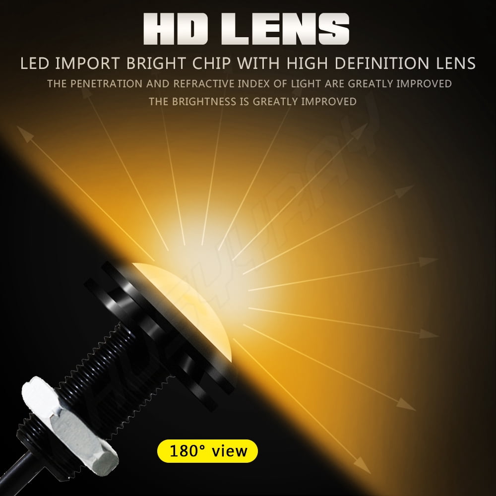 8x DC 12V 1.5W Yellow Eagle Eye LED Daytime Running DRL Backup Light Car Rock Lamp