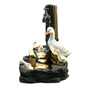 JeashCHAT Clearance Animal Garden Statue, Resin Duck Family Patio Fountain, 3 Tiered Waterfall Fountain Creative Resin Outdoor Sculpture Decoration for Garden Yard