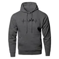 thumbnail image 4 of Sudadera con capucha de manga larga para hombre, ropa deportiva con latido de corazón de montaña, color negro y gris, otoño, 4 of 5