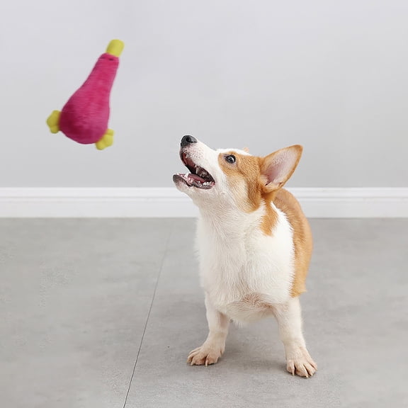 YaoZQ Red Soft Plush Dog Chew Toy, Cute Shape for Dental Health & Teeth Cleaning, Bite Resistant, 9.45x5.51in