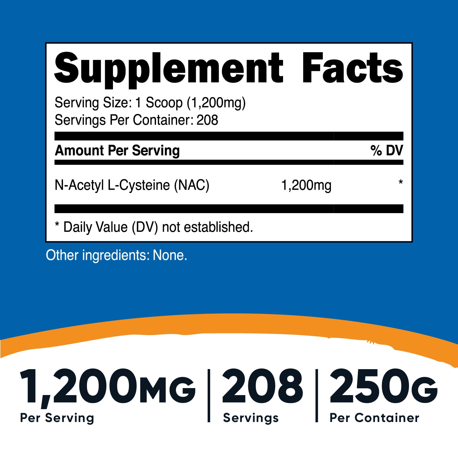 Nutricost N-Acetyl L-Cysteine (NAC) Powder, 250 Grams - Vegetarian NAC, Non-GMO, 208 Servings