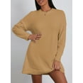 thumbnail image 3 of Faithtur Pull Tricoté Automne Hiver pour Femmes Couleur Unie Manches Longues Col Rond Long Tricoté, 3 of 9