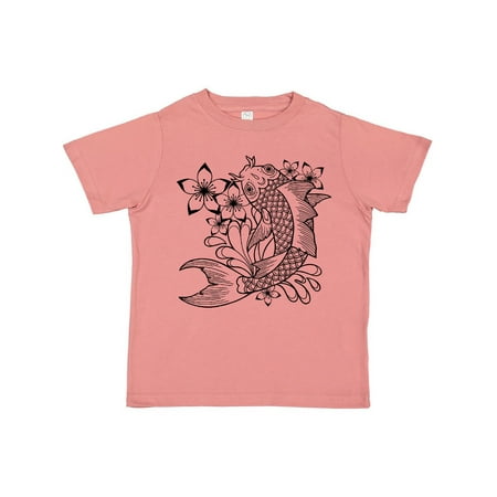 

Inktastic Koi Fish Illustration Black Gift Toddler Boy or Toddler Girl T-Shirt