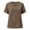 Brown, variant on Paiwinds Women's Linen Blend V-Neck Short Sleeve Top with Button Detail - Loose Casual Summer Shirt in Beige