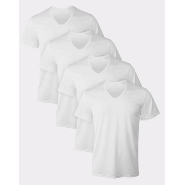 Hanes V-Neck Undershirt 4-Pack T-Shirt Short Sleeve Ultimate Men's X-Temp Mesh