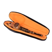 MIXFEER Chinese Handmade Black Bamboo Hulusi Gourd Cucurbit Flute Ethnic Musical Instrument Key of C with Case for Beginner Music Lovers