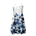 thumbnail image 4 of Pompotops Robes d'Été Décontractées à Manches Courtes Boho Imprimées Col en V avec Ceinture pour Femmes, 4 of 5