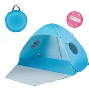 iCorer Extra Large Pop Up 3-Person Beach Tent, Light Blue