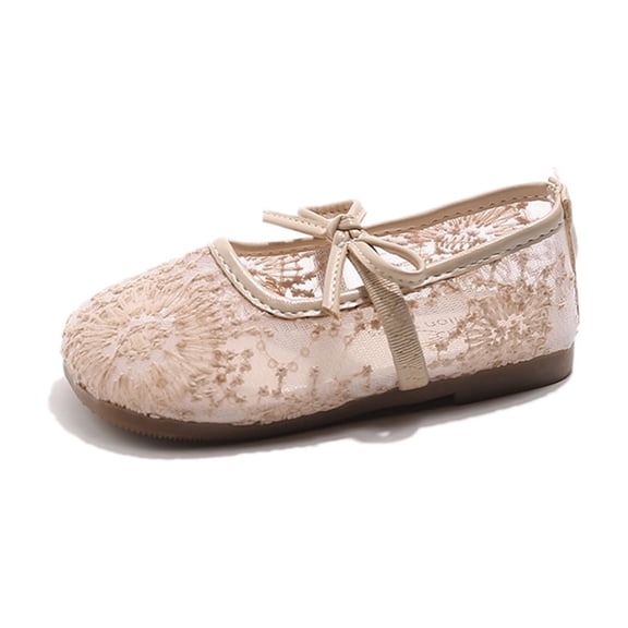 WAYUTE Girls Shoes Elegant Bow Design Emborider Lightweight Soft Flat Sole Princess Shoes for Toddler Children Summer Outdoor