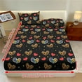 thumbnail image 2 of COEQINE Twin XL Size Sheet Soft Wrinkle Free Fitted Sheet with 2 Pillowcases, Fade Resistant Easy Care Non-Slip Bedsheet for for Twin XL Size Bed for Valentine's Day Decor, Leopard Print Heart, 2 of 5