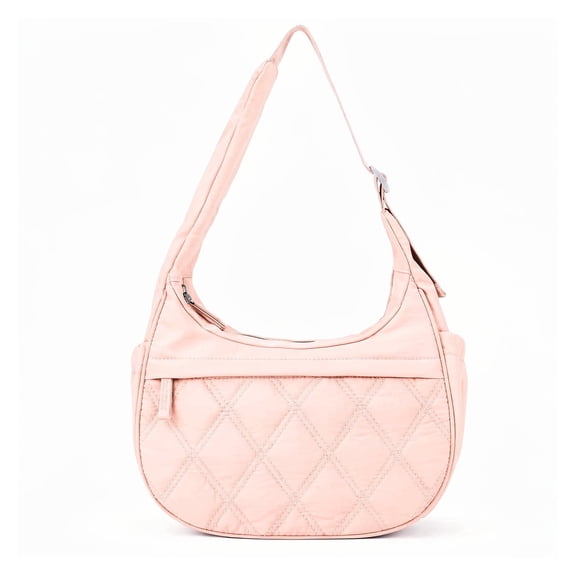 DEFAHN Puffy Quilted Tote Bag for Women, Soft Nylon Crossbody Bag with Zipper Pockets, Large Lightweight Carryall Hobo Handbag for Work Travel School, Gift Idea