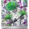 thumbnail image 1 of Soimoi Cotton Cambric Fabric Leaves & Clover Flower Print Fabric by The Yard 56 Inch Wide, 1 of 1