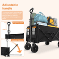 thumbnail image 3 of Favoyard Collapsible Wagon, Portable Folding Wagon with All-Terrain Wheels and Adjustable Handle for Grocery Camping Shopping Garden, 100L and 330lbs, 3 of 8