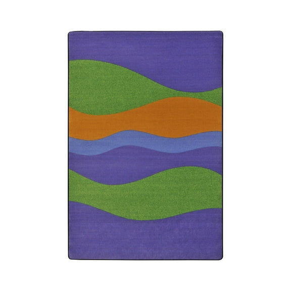 Joy Carpets Kid Essentials Flow Teen Area Rugs, 64-Inch by 92-Inch by 0.36-Inch, Violet