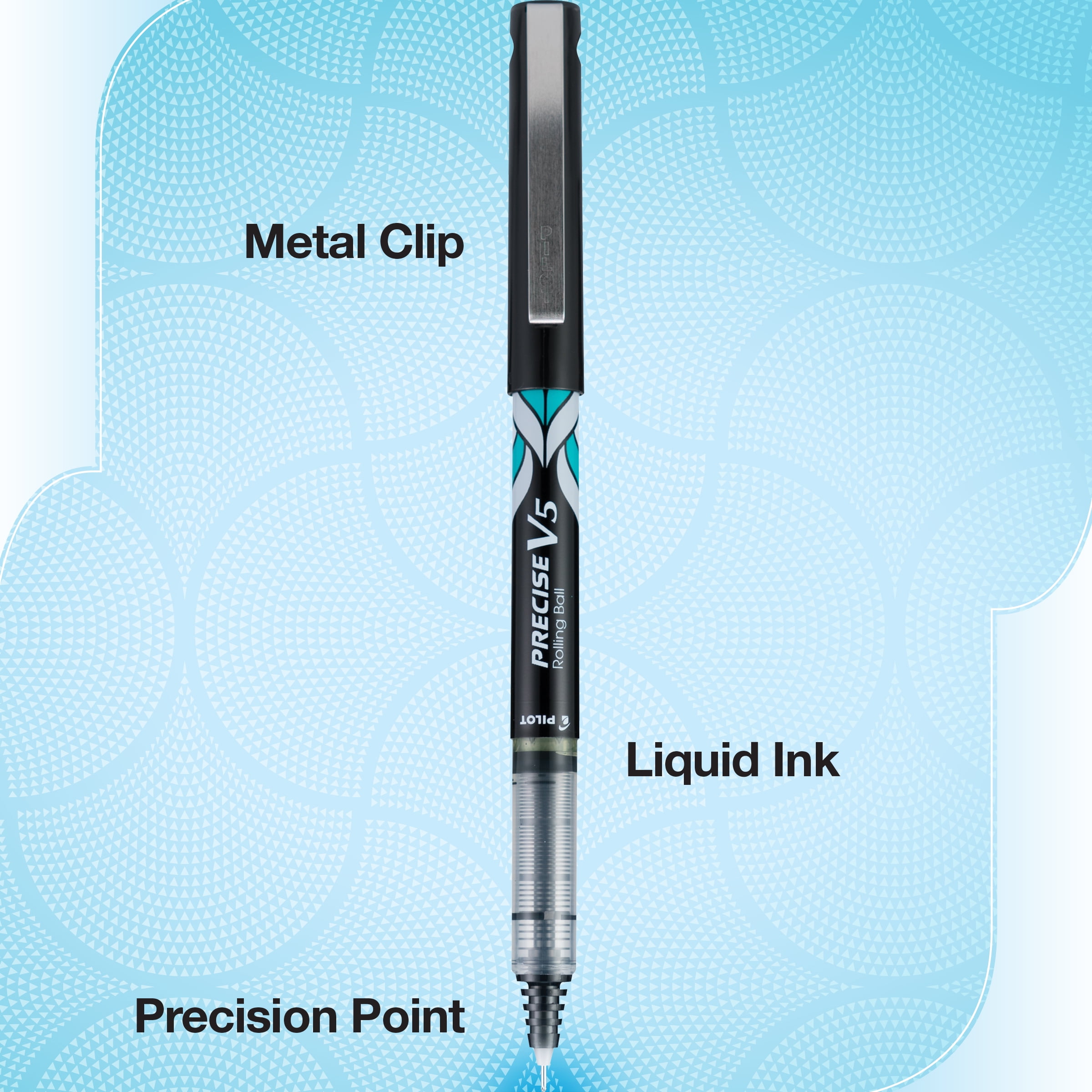Pilot Precise V5 Deco Stick Liquid Ink Rolling Ball Pens, Extra Fine Point, Assorted Colors, 9 Count
