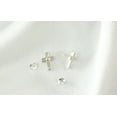 thumbnail image 4 of Stylishly Elegant White Shell Inlaid Sterling Silver Cross Earrings, 4 of 7