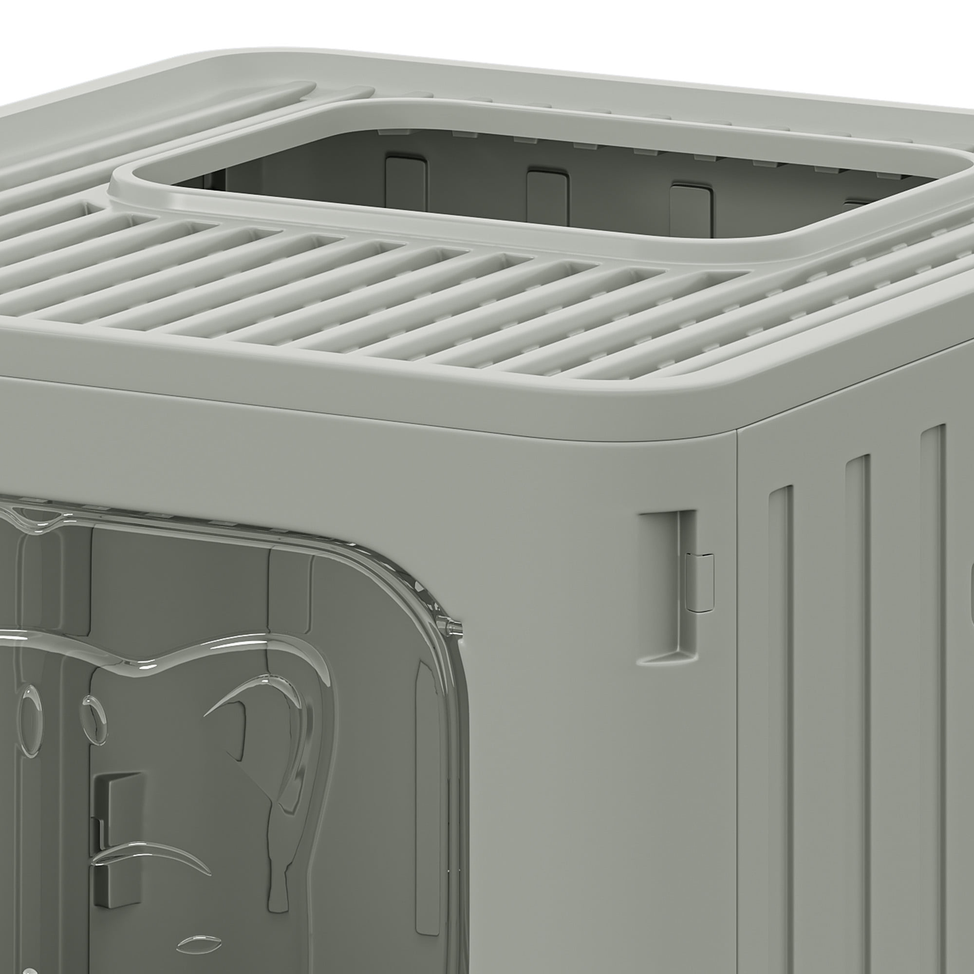 Uforic Large Enclosed Cat Litter Box with Mat and Litter Scoop,Cat Toilet Box with Lid Drawer Type Easy to Clean,Gray
