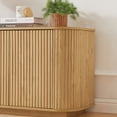 thumbnail image 7 of CozyNook Sideboard Storage Cabinet TV Stand with wave pattern Buffet Cabinet Wooden Vertical Striped Cabinet for Kitchen/Bedroom/Entryway. Natural, 64''W x 15''D x 24''H., 7 of 7