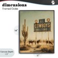 thumbnail image 4 of Stupell Industries Rustic Lodge All Cowboys Welcome Desert Black Framed Giclee Art, 11 x 14, by Arlington Prints, 4 of 8