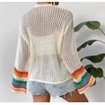 thumbnail image 6 of Colorful Pullover Sweaters Jacket Handmade Crochet Knitted Cardigan Sweater For Women Long Sleeved Top Spring Autumn Boho Pull, 6 of 6