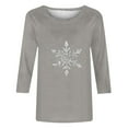thumbnail image 3 of Fiudx Ofertas Relámpago Camiseta de Manga 3/4 con Cuello Redondo y Estampado Navideño para Mujer, Jersey con Cuello Redondo, Top/Camisa de Manga Larga con Cuello Redondo, 3 of 3
