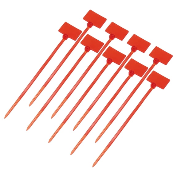 Uxcell 100pcs Marker Cable Zip Ties, 4 Inch Self-Locking Labels Zip Tie Wraps, Wire Tags Ties Straps for Indoor and Outdoor, 1/8",Red