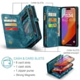thumbnail image 2 of ETFAST Leather Wallet With Card Holder Zipper Phone Case For iPhone 15 Pro Max 15Plus 14ProMax 14 Plus 13 12 11 XS Max XR 7 8 Plus 6 SE High Quality Leather Phone Case, 2 of 11