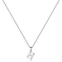 PULABO Jewelry Initial Pendant Necklace for Men Womens, 925 Sterling Silver Letter Capital Necklace Alphabets from A-Z Figaro Chain Necklace