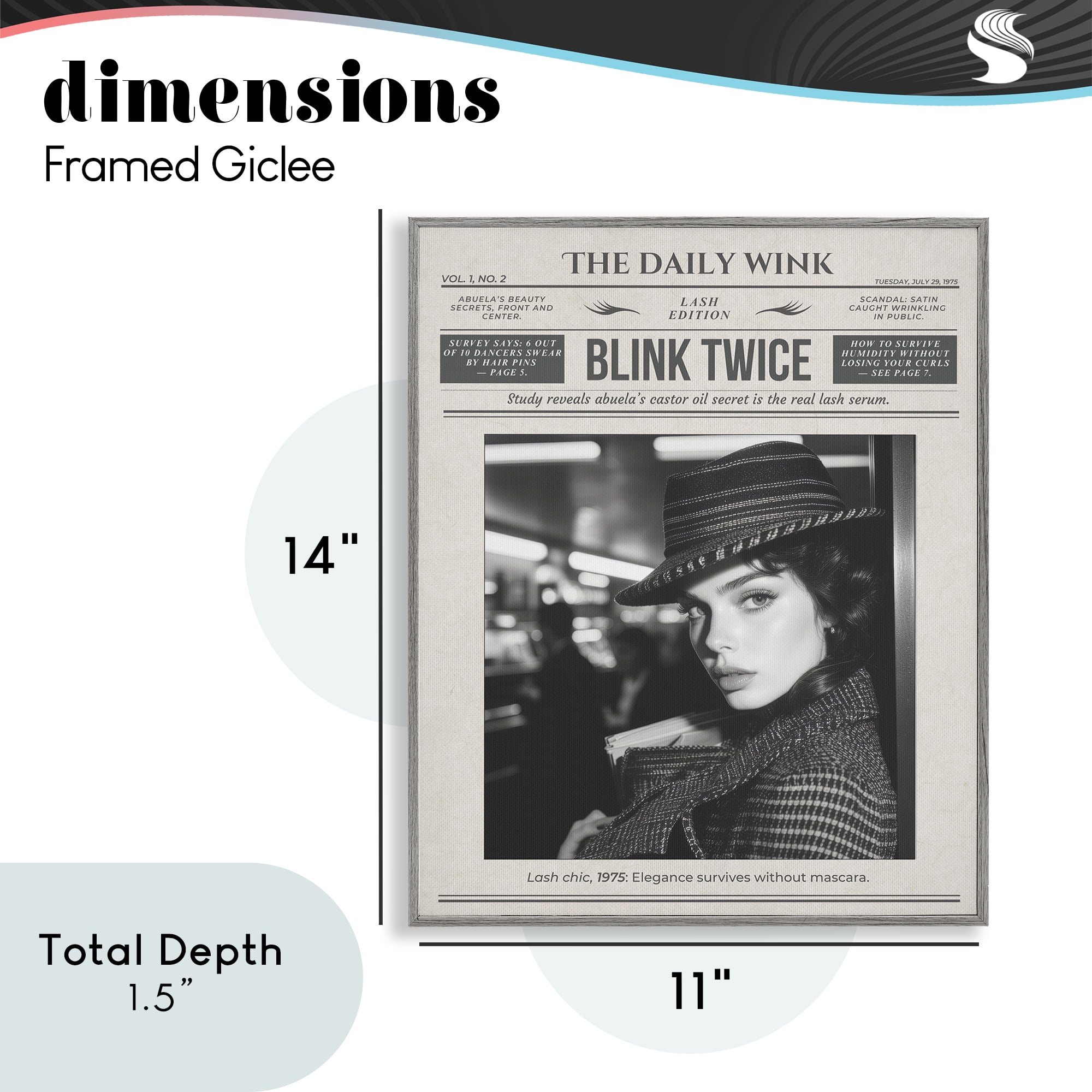 The Daily Wink Magazine Gray Framed Giclee Art, design by A Barefoot Stylist