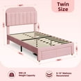 thumbnail image 4 of Kselythan Twin Bed Frame with Drawer,Upholstered Platform Bed with Storage Headboard,Velvet Upholstered Platform Bed Frame,No Box Spring Needed, Easy Assembly,Noise-Free, 4 of 6