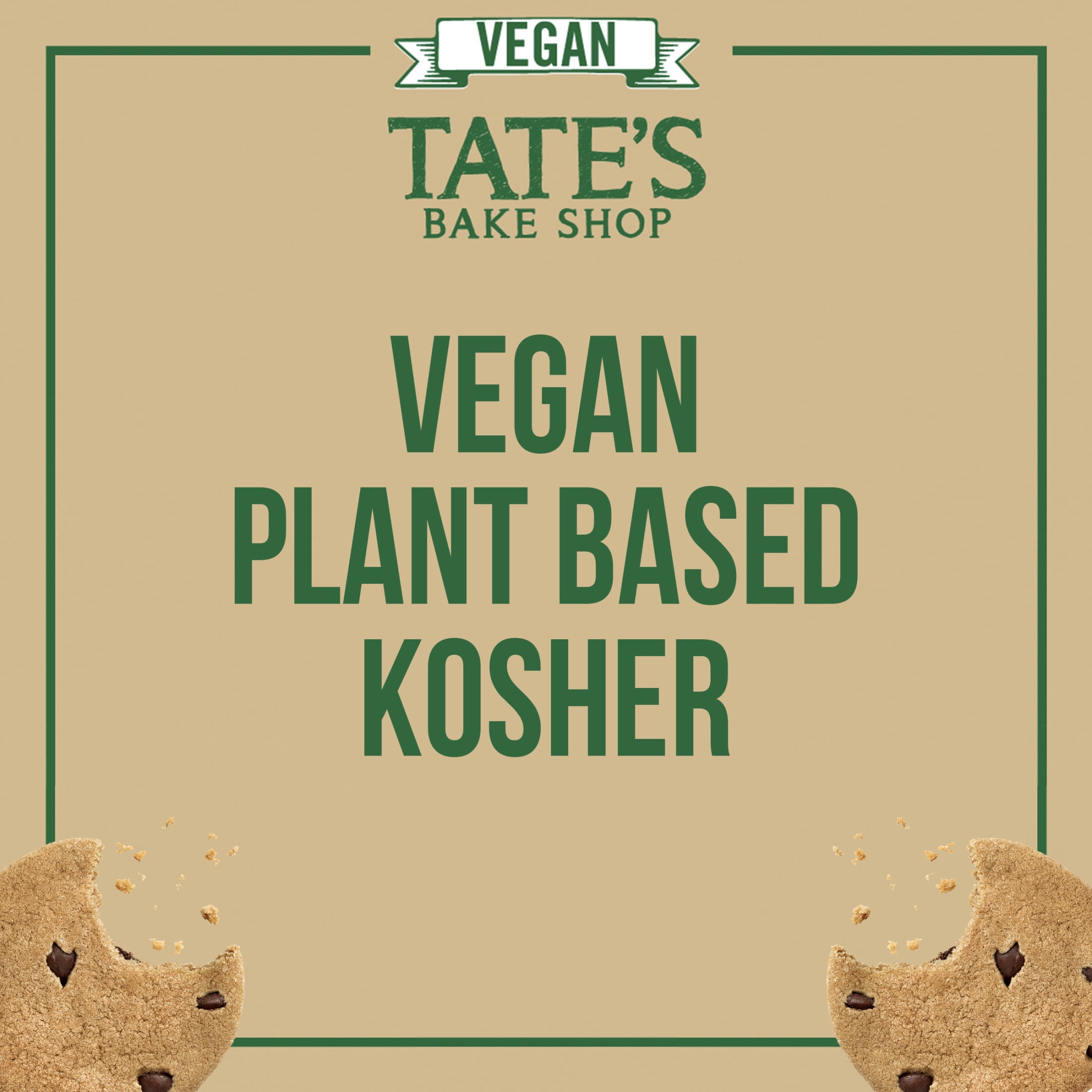 (3 pack) Tate's Bake Shop Chocolate Chip Vegan Cookies, 6 oz