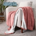 thumbnail image 3 of Bare Home Plush Sherpa Bed Blanket - Fluffy & Soft - Reversible - Lightweight - Twin/Twin XL, Dusty Rose, 3 of 10