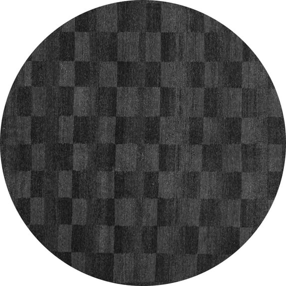 Ahgly Company Indoor Round Abstract Gray Modern Area Rugs, 6' Round